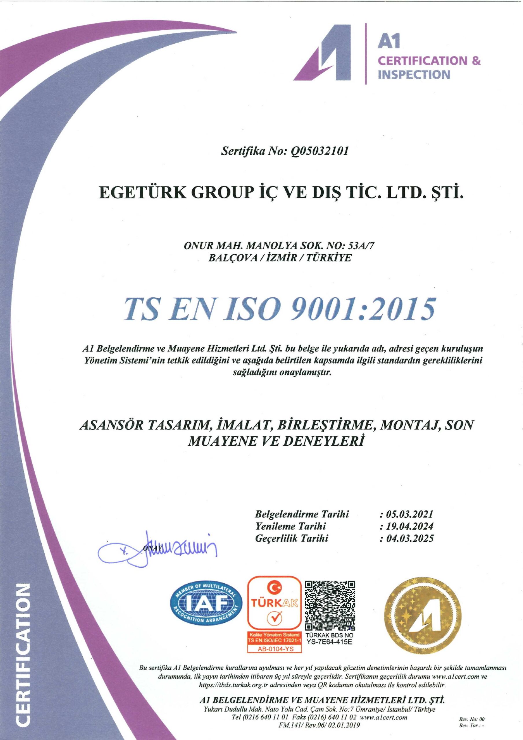 ISO 9001 : 2015